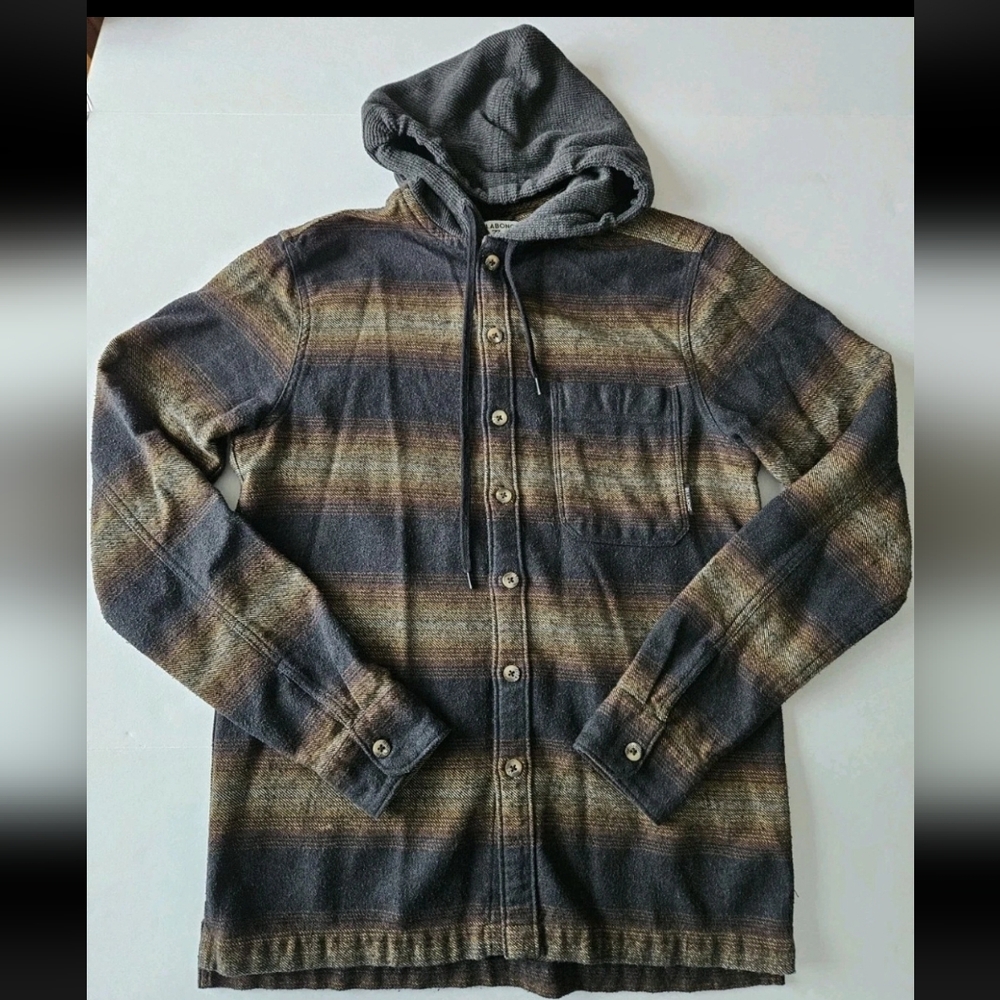 Billabong Baha Flannel Hooded Button Up Long Sleeve Men's Small Woven Cotton Y2K
